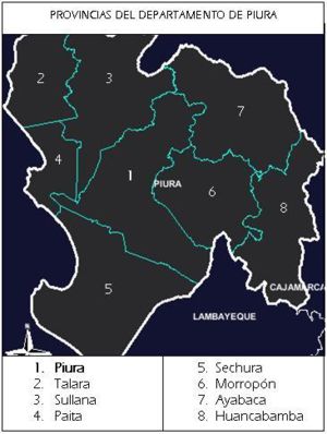 Mapa político de Piura.